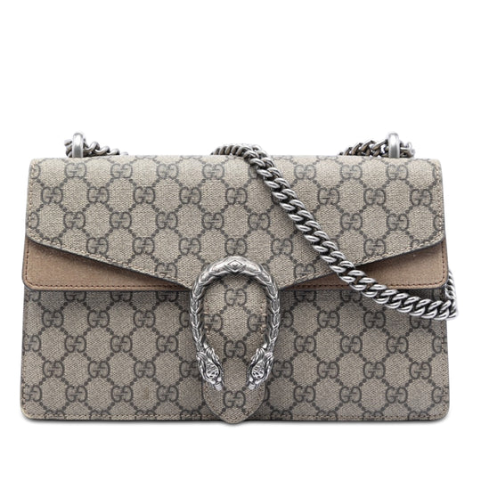 Gucci Dionysus Medium GG Supreme Canvas Silver