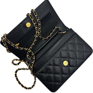 Chanel WOC Black Caviar Gold