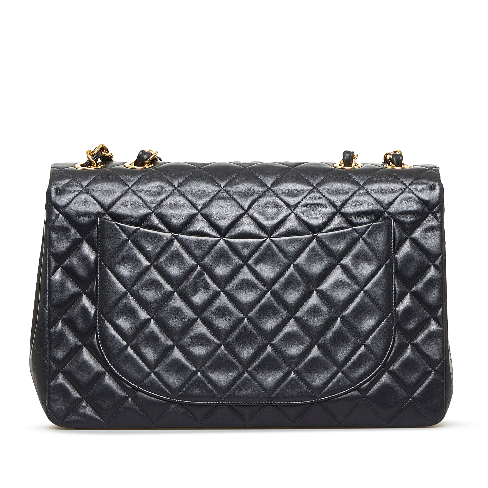 Chanel Classic Single Flap Maxi Black Lambskin Gold