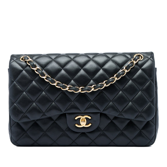 Chanel Classic Double Flap Jumbo Black Lambskin