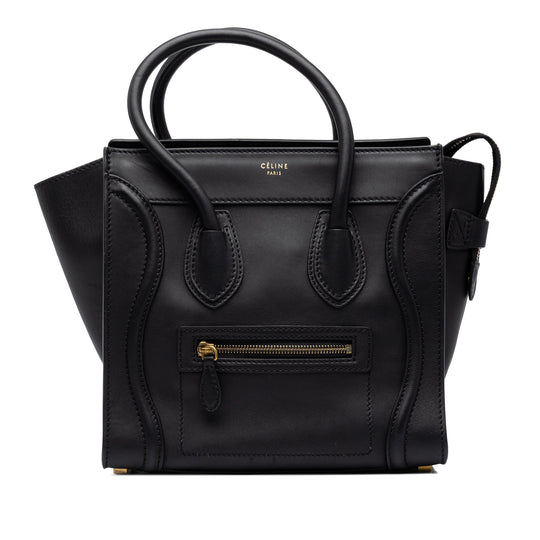 Celine Micro Luggage Tote Black Smooth Calfskin