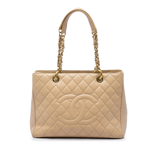 Chanel Grand Shopping Tote Beige Caviar