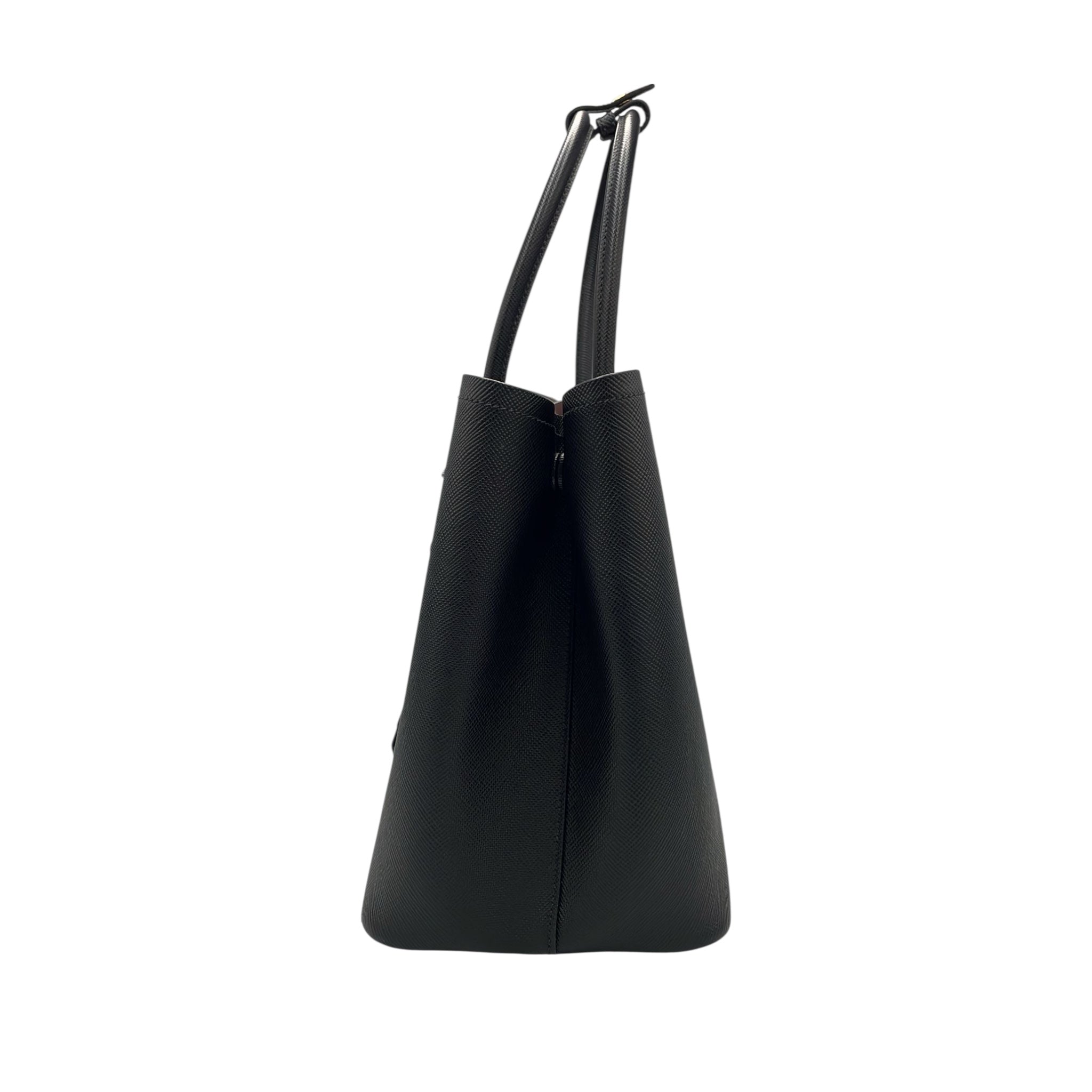 Prada Double Cuir Black Saffiano