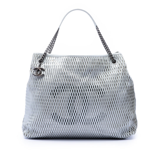 Chanel Perforated Tote Grey Calfskin