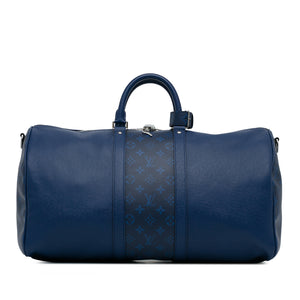 Louis Vuitton Keepall 50 Bandoulière Blue Taigarama