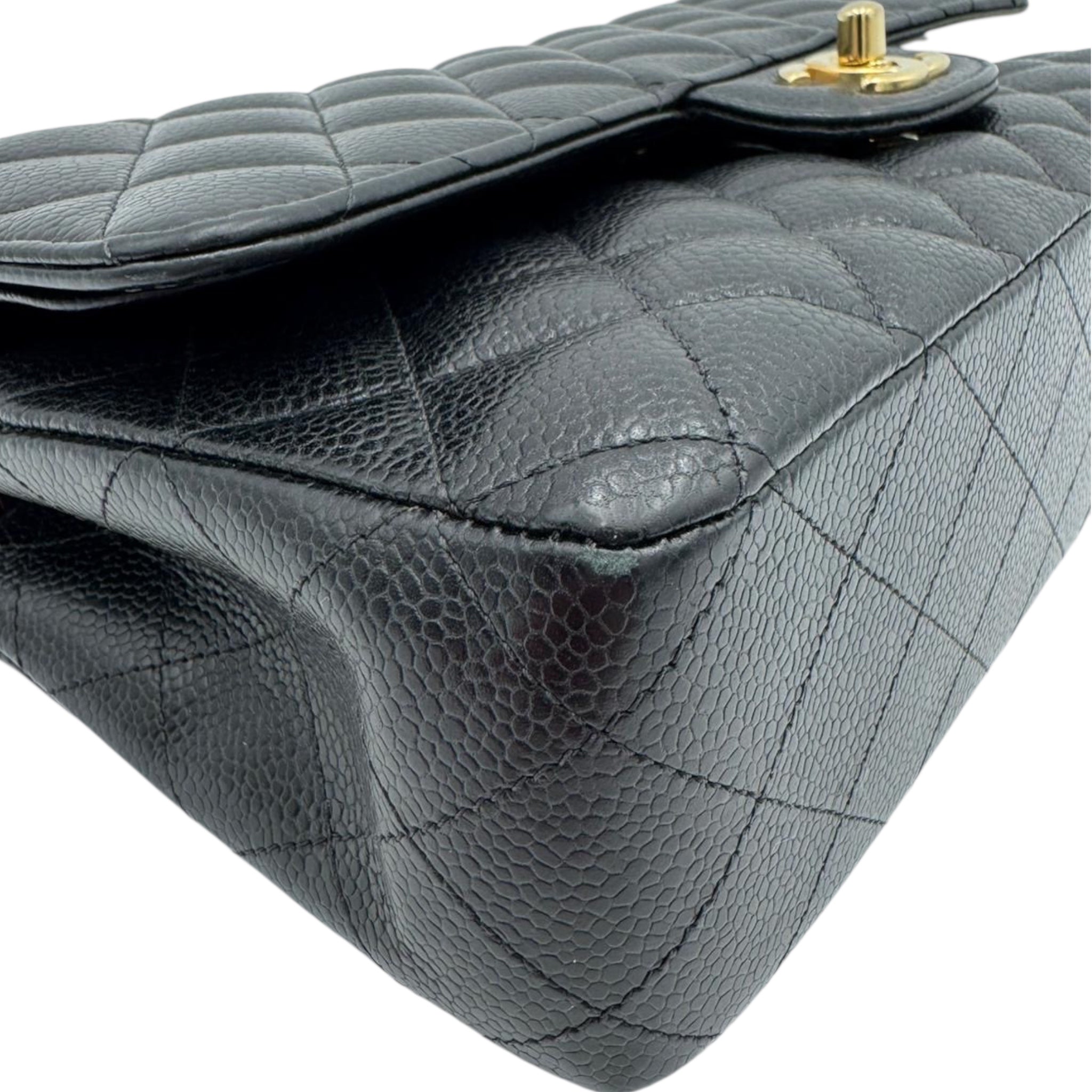 Chanel Classic Medium Double Flap Black Caviar Gold