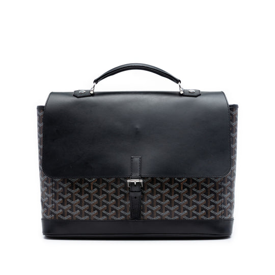 Goyard Citadin Briefcase Black Coated Canvas