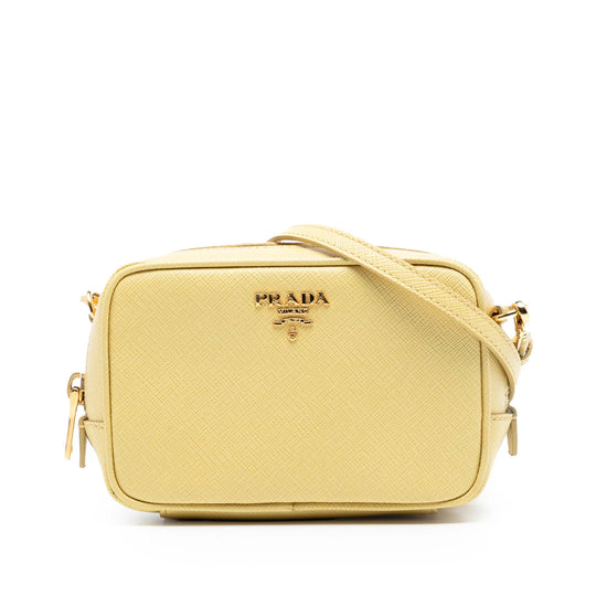 Prada Camera Bag Yellow Saffiano Lux