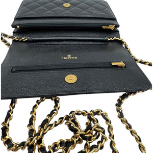 Chanel WOC Black Caviar Gold