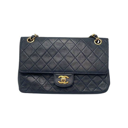 Chanel Classic Double Flap Small Blue Lambskin Gold