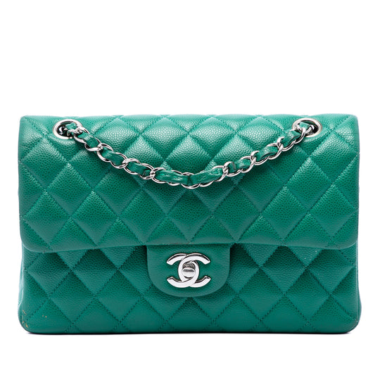 Chanel Classic Double Flap Small Green Caviar