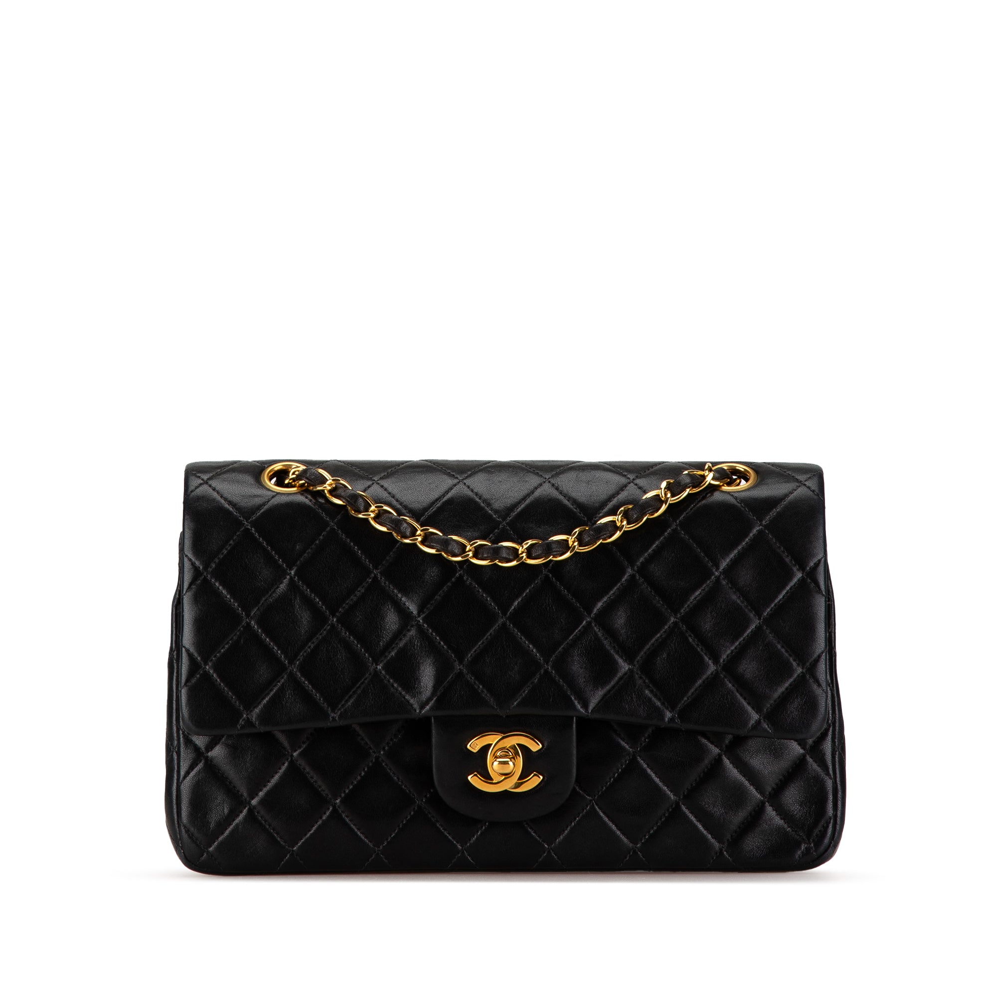 Chanel Classic Double Flap Medium Black Lambskin Gold