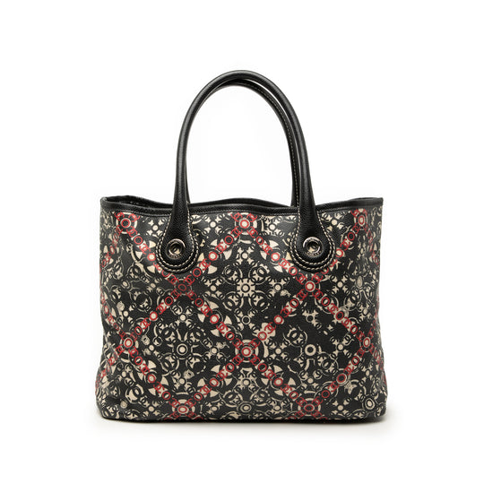 Chanel Optic Coco Tote Small Black Coated Canvas