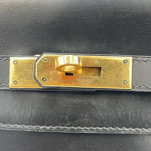 Hermès Kelly 32 Black Box Calfskin Gold
