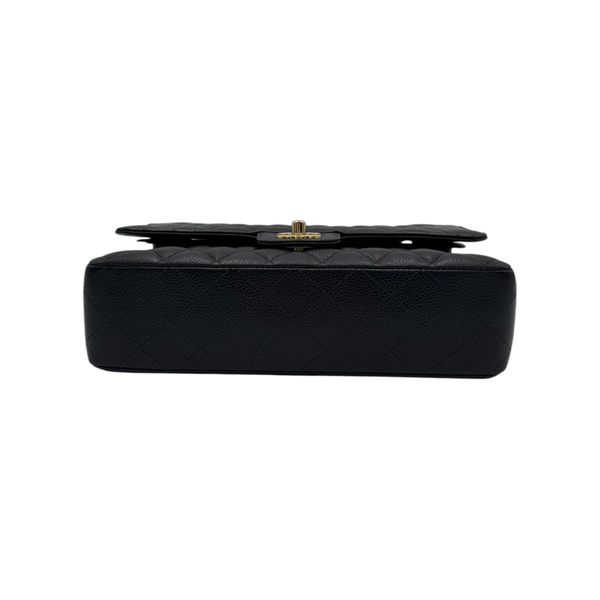 Chanel Classic Medium Double Flap Black Caviar Gold