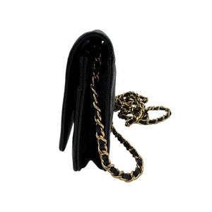Chanel WOC Black Caviar Gold
