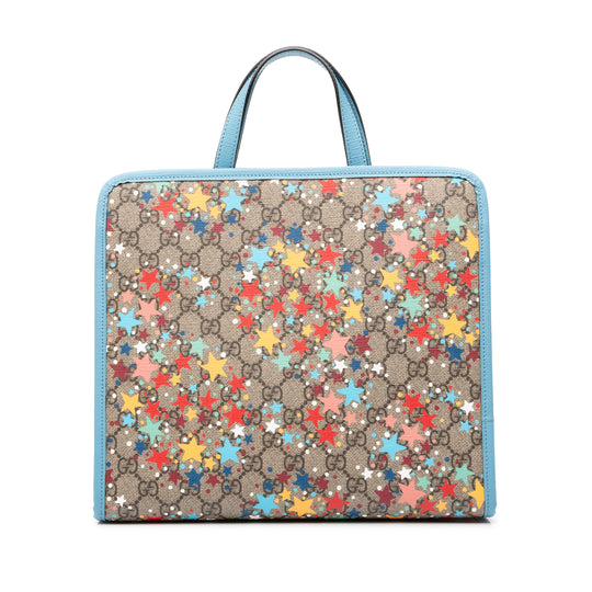 Gucci GG Supreme Star Tote Beige Coated Canvas Calfskin