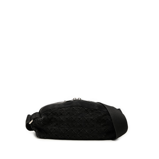 Bottega Veneta Intrecciato Webbing Belt Bag Black Canvas