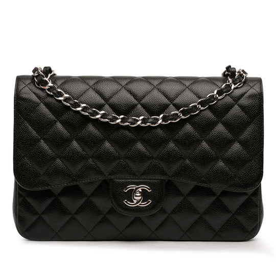 Chanel Classic Double Flap Jumbo Black Caviar Gold
