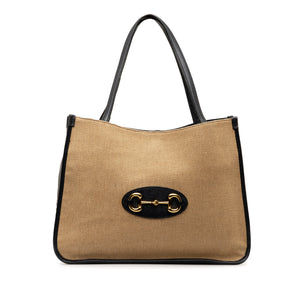 Gucci Horsebit 1955 Tote Bag Brown Canvas