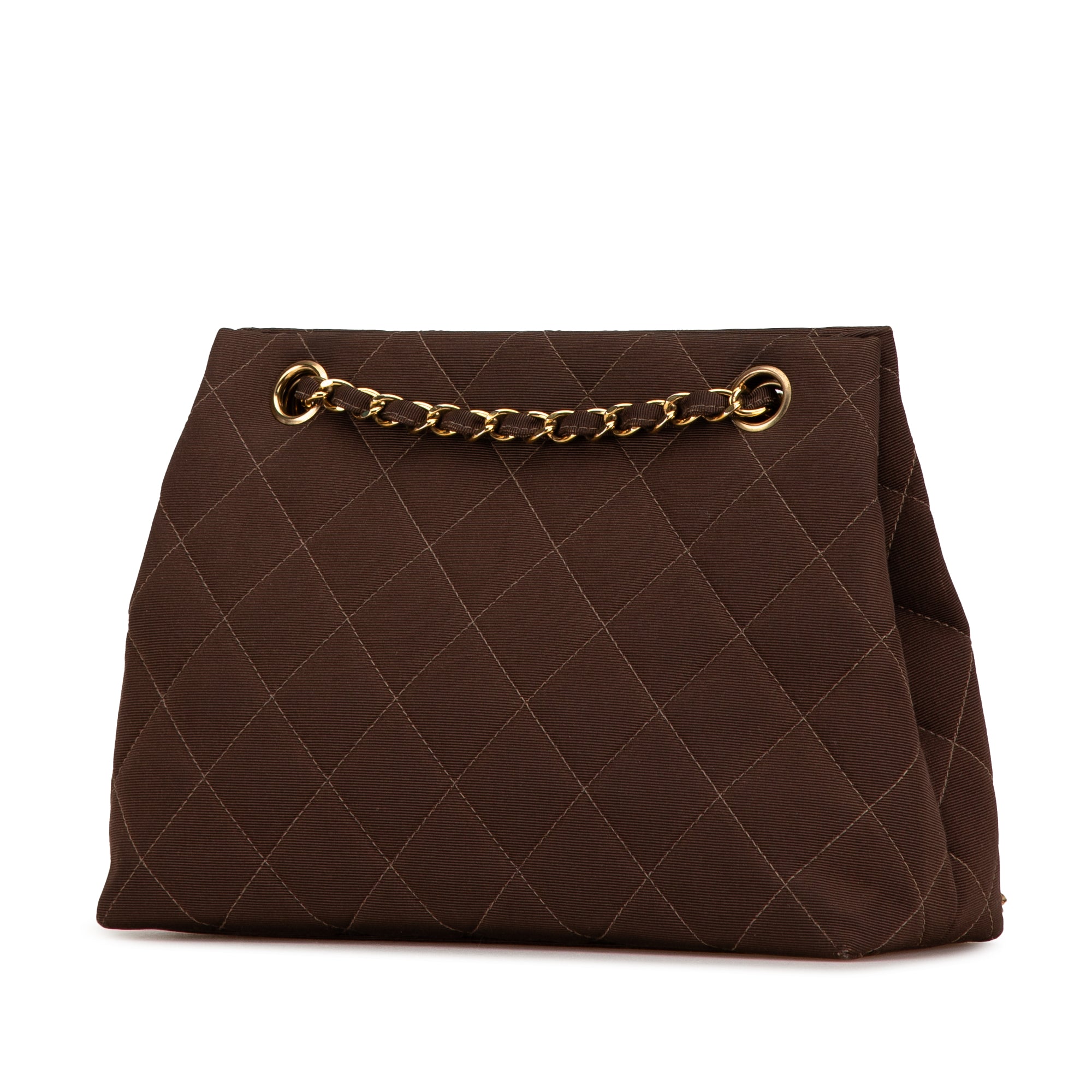 Chanel Shoulder Handbag Brown CC Quilted Nylon