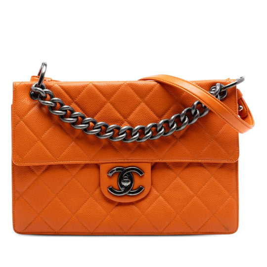 Chanel Retro Classic Flap Orange Caviar
