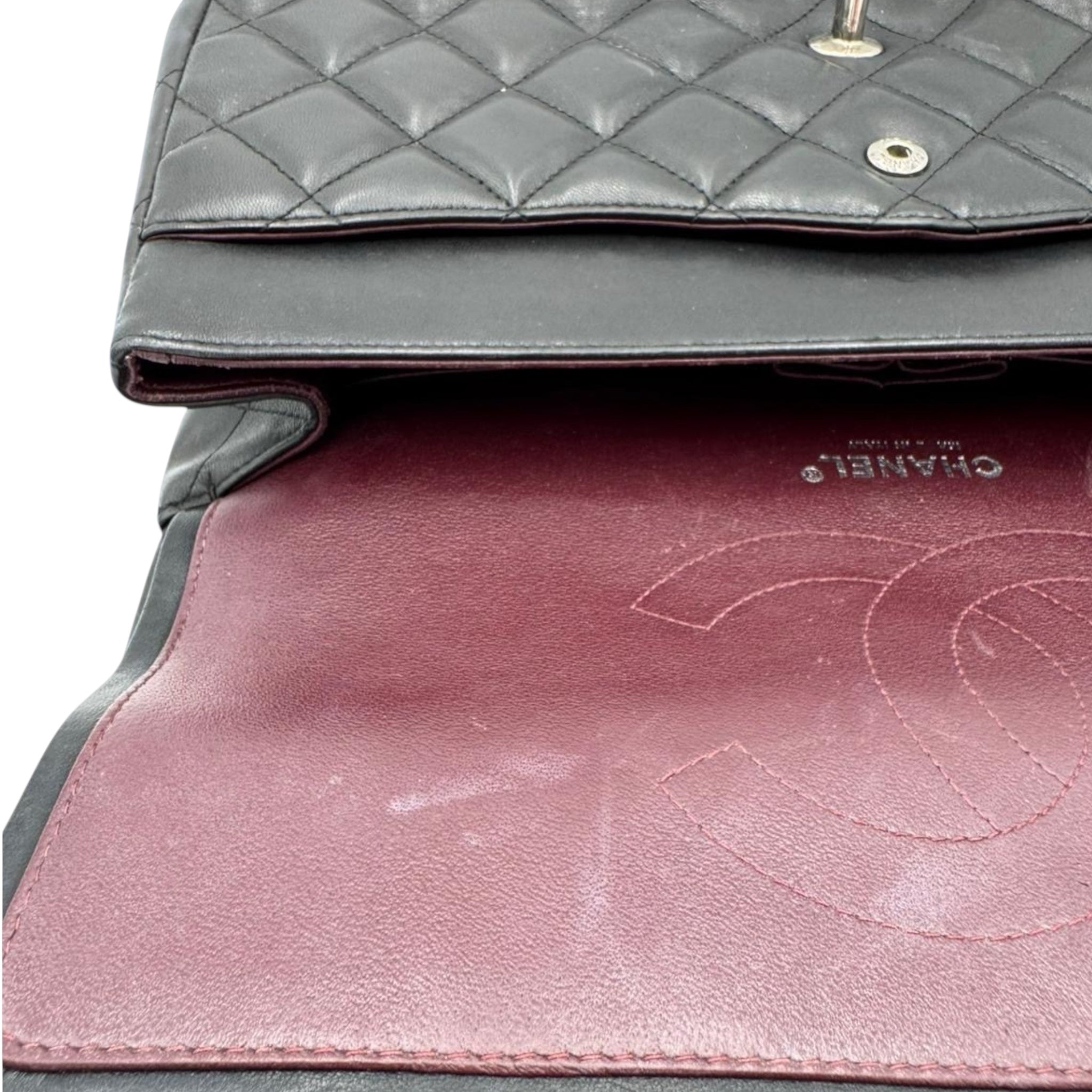 Chanel Classic Double Flap Jumbo Black Calfskin Silver