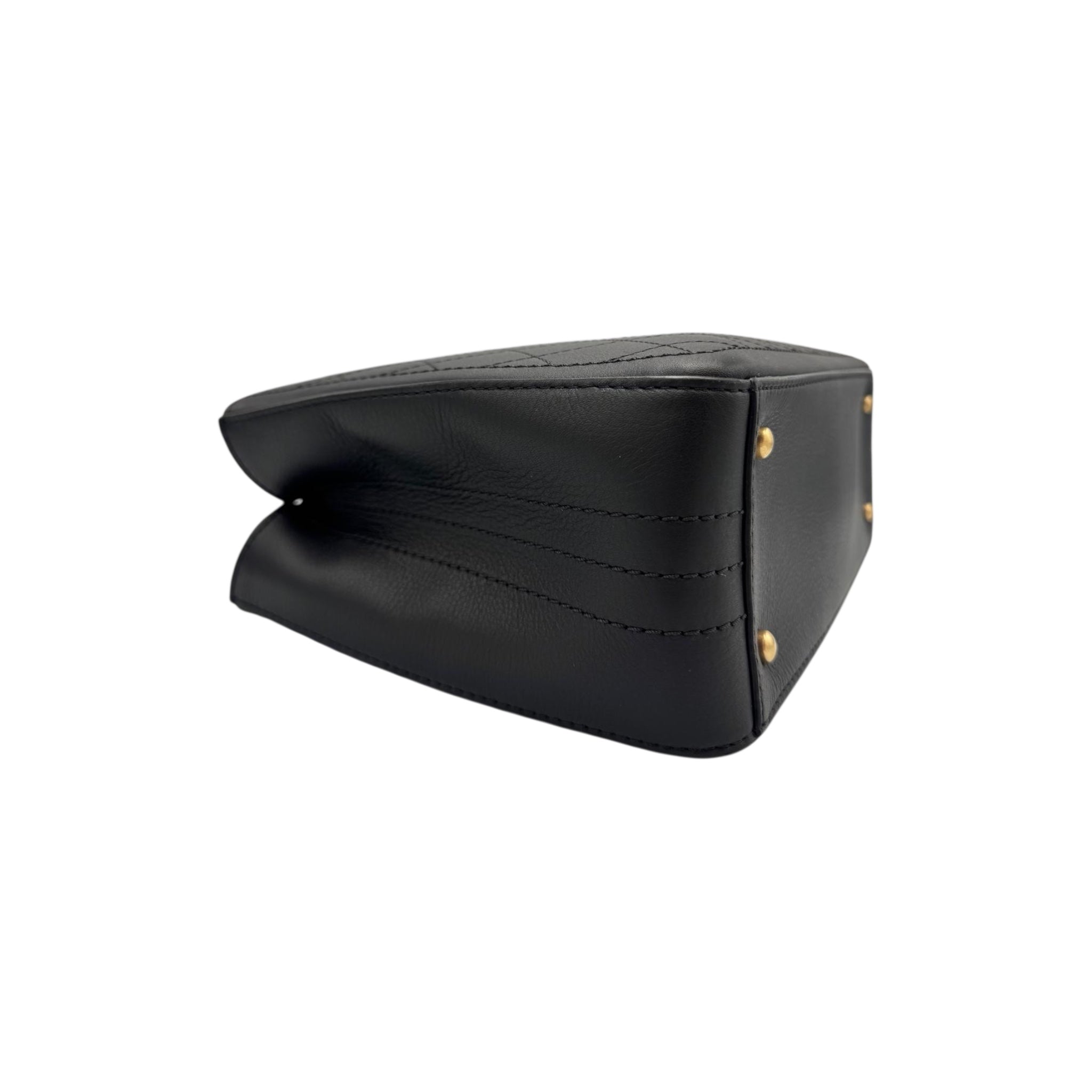 Chanel Vintage Executive Tote Black Lambskin Gold