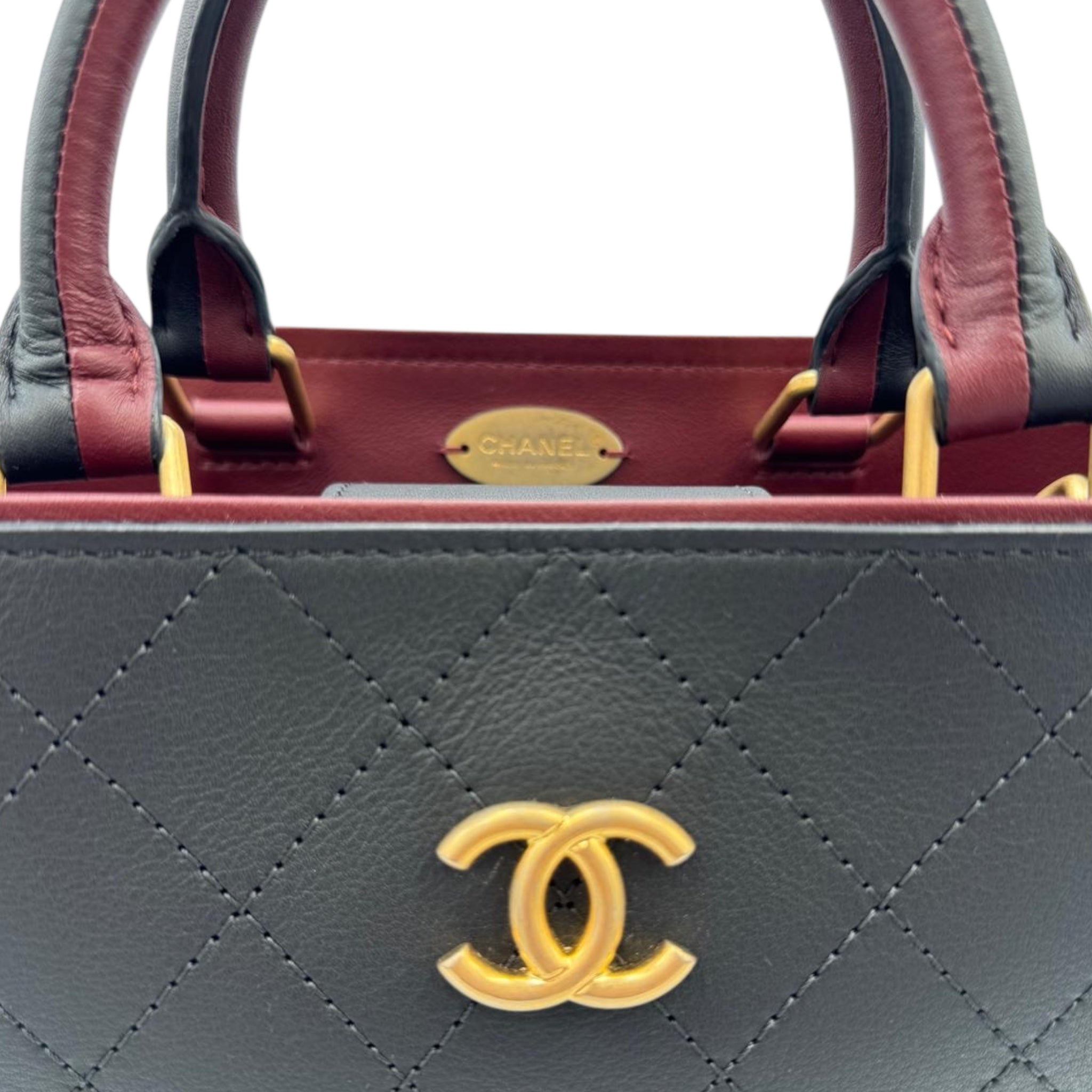 Chanel Vintage Executive Tote Black Lambskin Gold