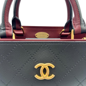 Chanel Vintage Executive Tote Black Lambskin Gold