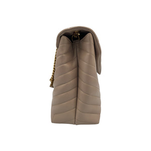 Yves Saint Laurent LouLou Large Beige Calfskin Gold