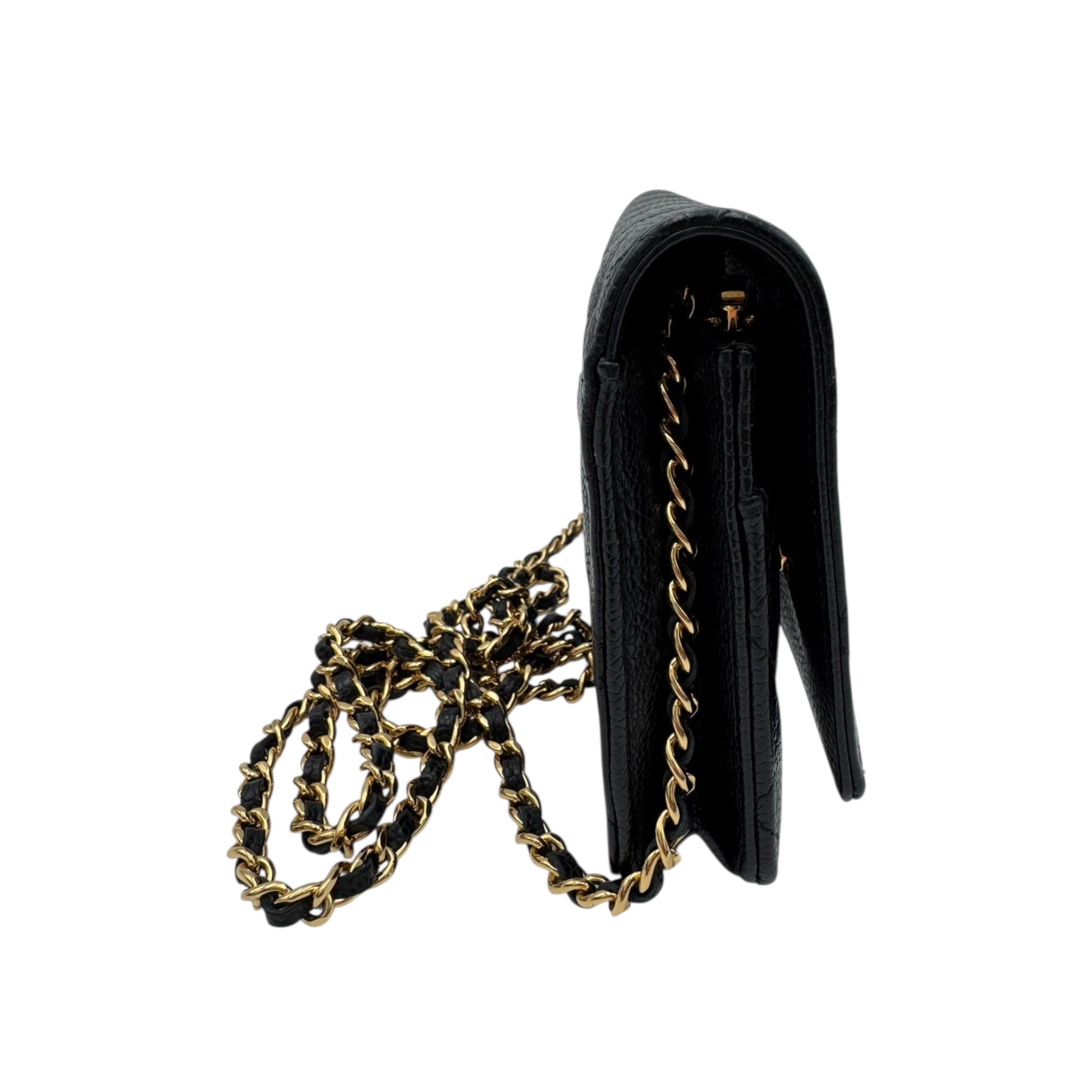 Chanel WOC Black Caviar Gold