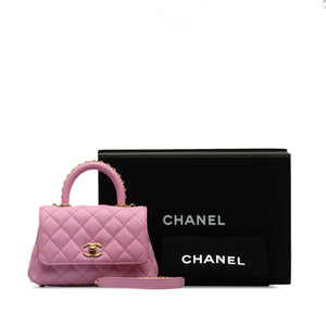 Chanel Coco Handle Mini Pink Caviar Gold
