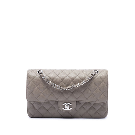 Chanel Classic Double Flap Medium Grey Caviar