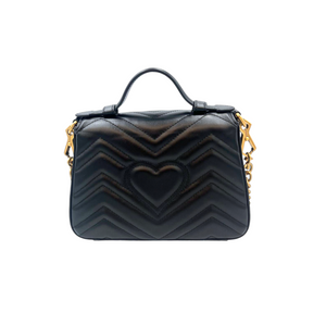 Gucci GG Marmont Top Handle Bag Mini Black Matelasse