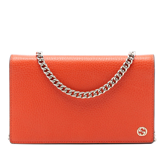Gucci Betty Wallet on Chain Orange Leather