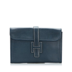 Hermès Jige PM Clutch Blue Leather