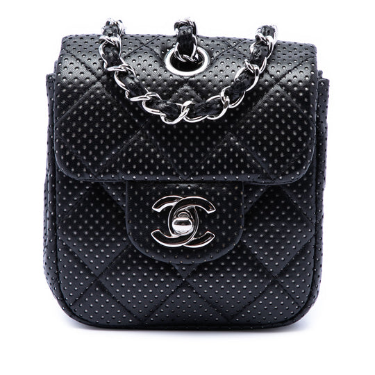Chanel CC Flap Mini Black Perforated Lambskin