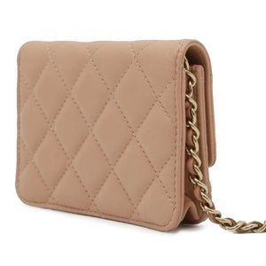 Chanel Clutch with Chain Lambskin Brown Gold