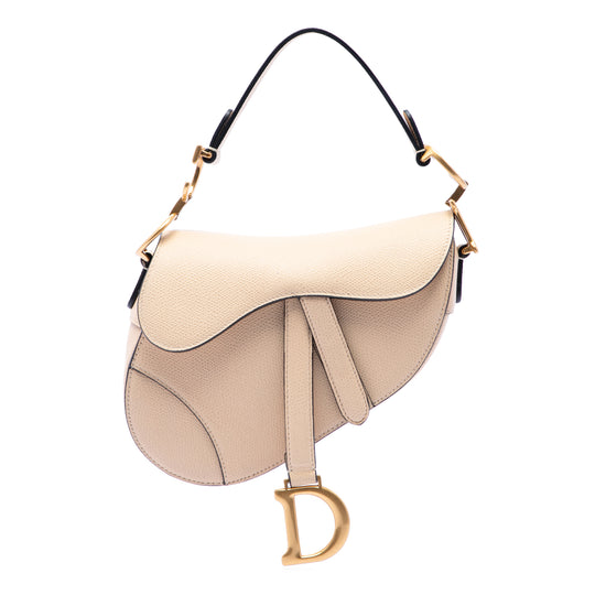 Dior Saddle Mini Beige Grained Calfskin