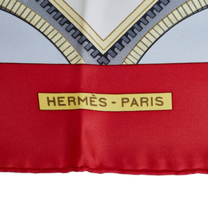 Hermès Silk Scarf 90 Bordeaux Porte Oceane