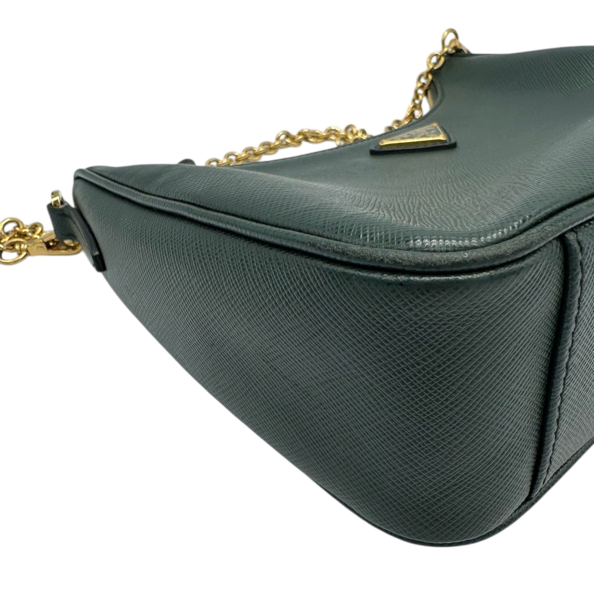 Prada Re-Edition 2005 Dark Green Saffiano Leather