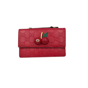 Gucci Guccissima Red Cherry Mini Crossbody Bag