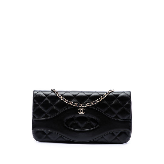 Chanel 31 Clutch with Chain 31 Black Shiny Crumpled Calfskin