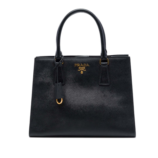 Prada Open Convertible Tote Medium Black Saffiano Leather