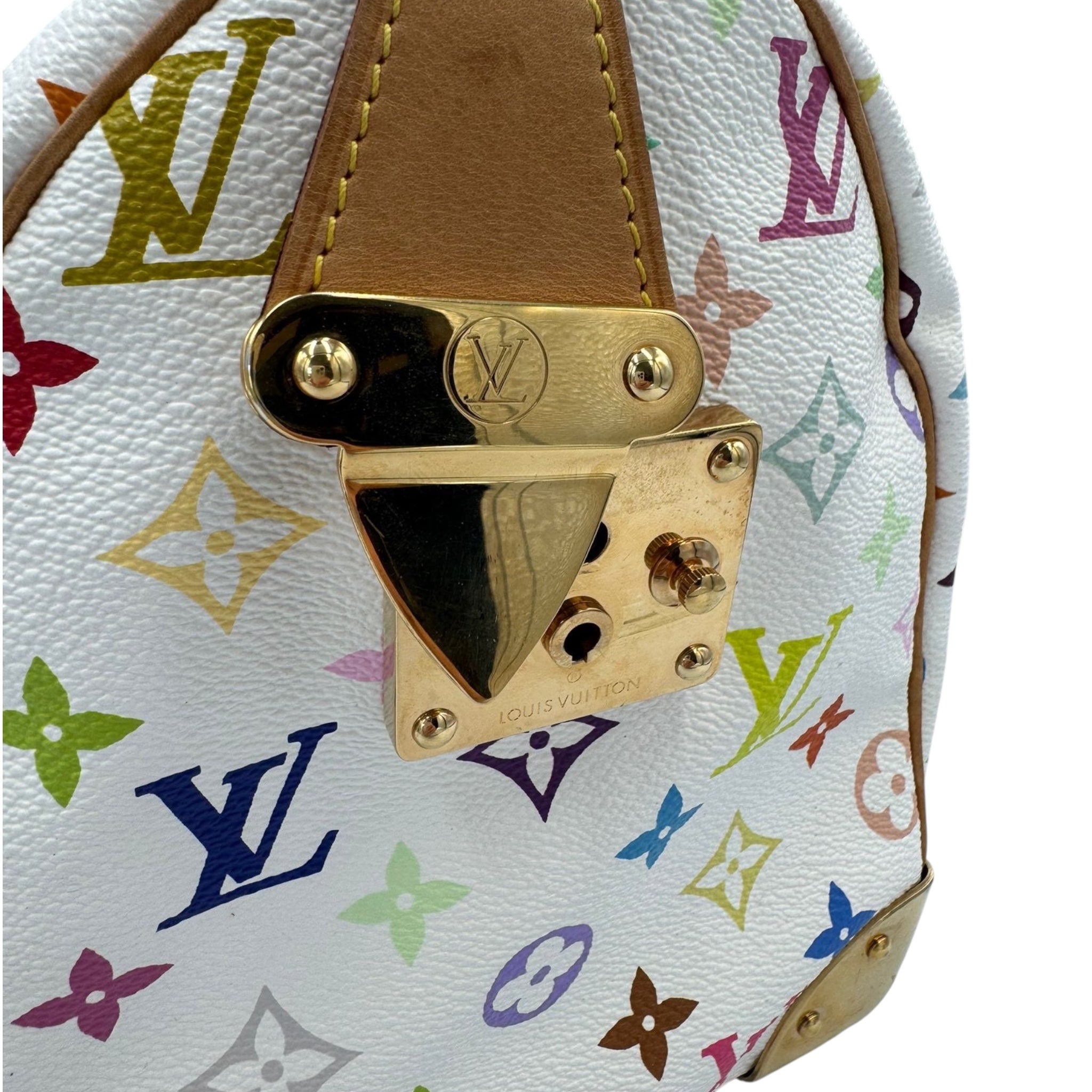 Louis Vuitton Speedy 30 White Multicolor Monogram Canvas