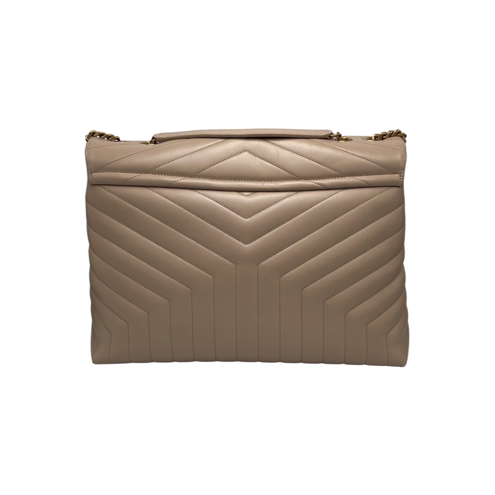 Yves Saint Laurent LouLou Large Beige Calfskin Gold