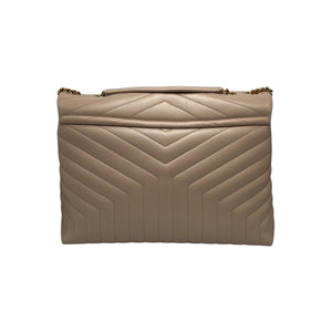 Yves Saint Laurent LouLou Large Beige Calfskin Gold