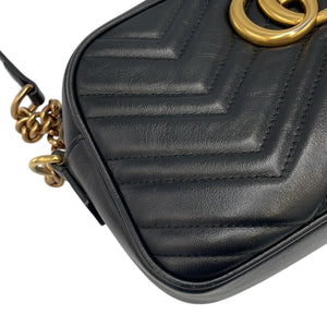 Gucci GG Marmont Small Black Matelassé Leather