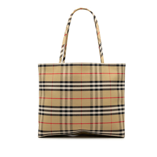 Burberry House Check Tote Beige Canvas